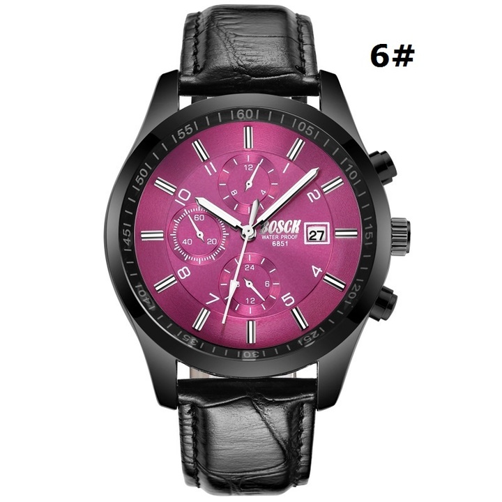 Bosck Men Brand Sports Watch Stainless Steel Watchband Waterproof Male Quartz Watch