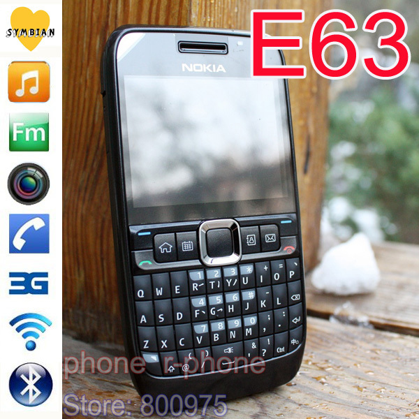 New Phone Original unlocked NOKIA E63 cell phones 3G WIFI Bluetooth 2MP CAMERA multilingual