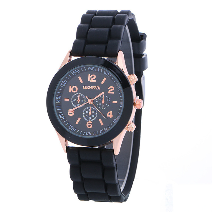 2 pcs Geneva Brand Silicone Women Watch Ladies Fashion Dress Quartz Wristwatch Female Watch