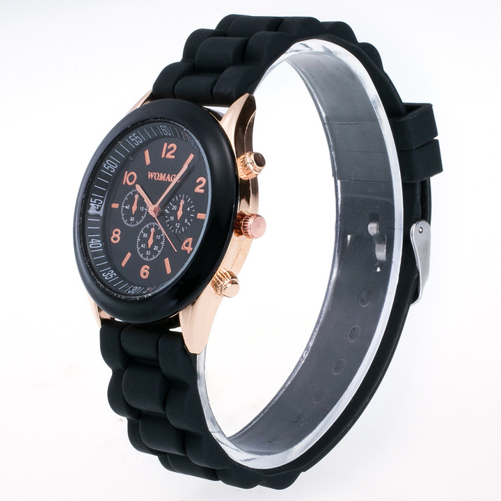 2 pcs Geneva Brand Silicone Women Watch Ladies Fashion Dress Quartz Wristwatch Female Watch