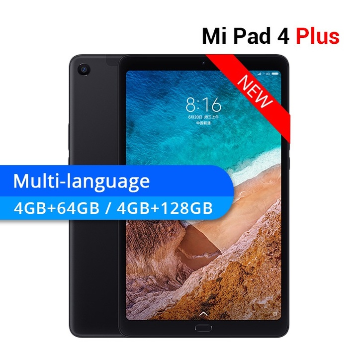 Refurbished Multi-language Xiaomi Mi Pad 4 Plus 10.1Inch 64GB/128GB Tablets 4 Snapdragon 660 AIE 8620mAh  13MP