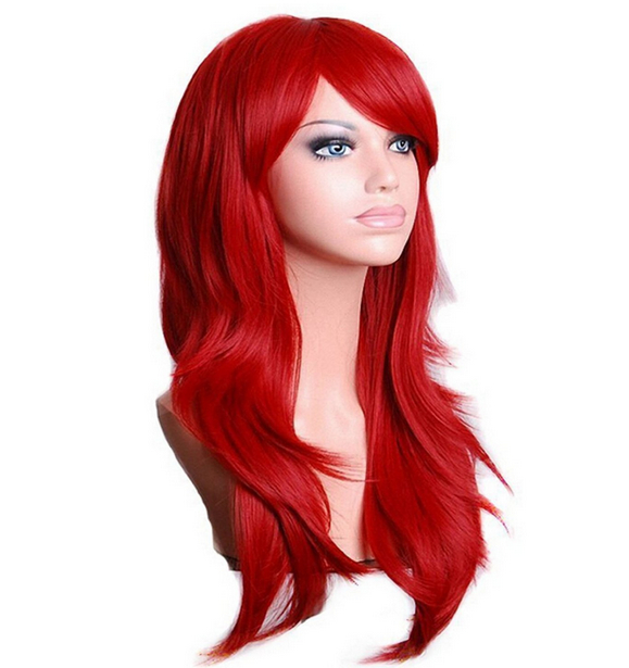 28inch Long Wavy Cosplay Wig Red Synthetic Hair Wigs Cosplay