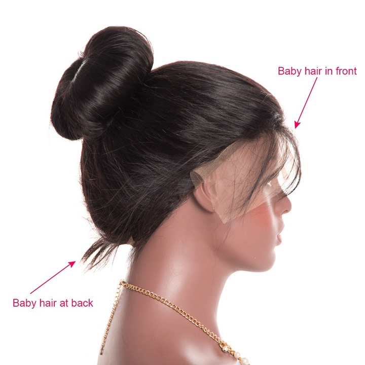 Glueless Lace Front Human Hair Wigs Pre Plucked Brazilian Straight Lace Wig With Baby Hair Non Remy