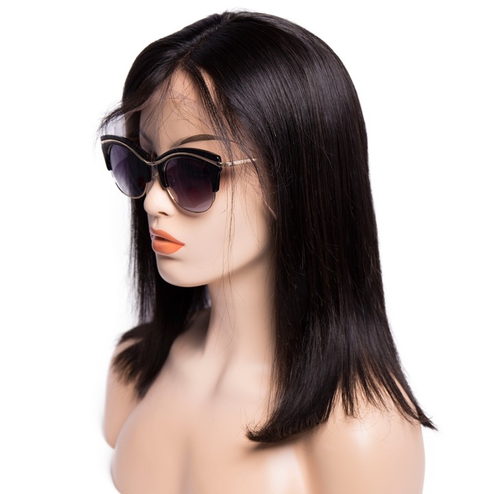 Glueless Bob Wig Brazilian Straight Short Lace Front Human Hair Wigs Pre Plucked With Baby Hair Remy