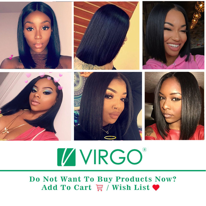 Glueless Bob Wig Brazilian Straight Short Lace Front Human Hair Wigs Pre Plucked With Baby Hair Remy