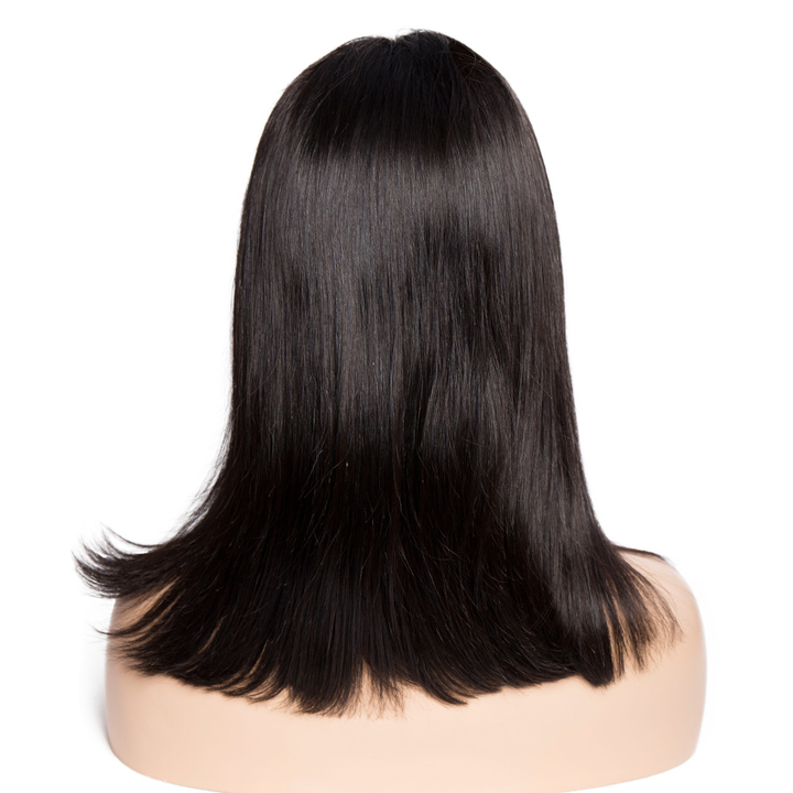 Glueless Bob Wig Brazilian Straight Short Lace Front Human Hair Wigs Pre Plucked With Baby Hair Remy