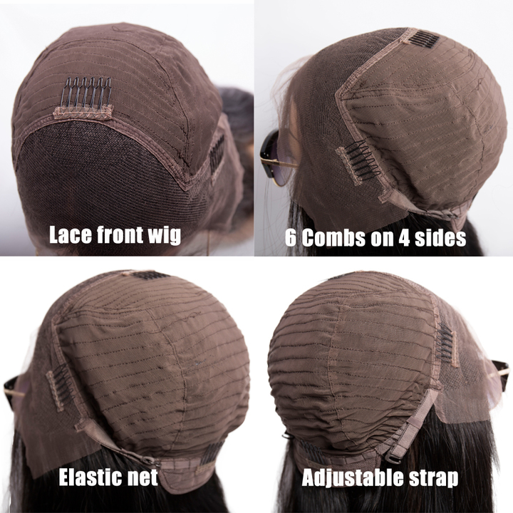 Glueless Bob Wig Brazilian Straight Short Lace Front Human Hair Wigs Pre Plucked With Baby Hair Remy