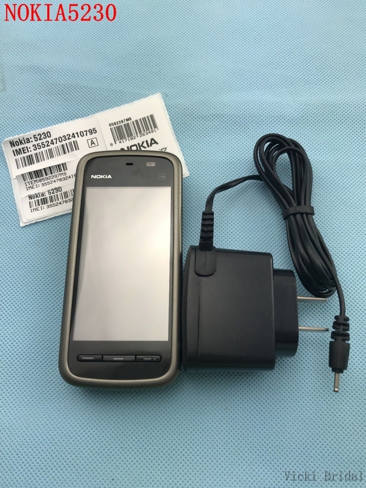 Refurbished smartphone Nokia 5230 GPS 3G 3.2&quot; Bluetooth JAVA 2MP Unlocked Mobile Phone
