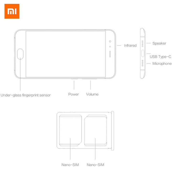 Refurbished Xiaomi Mi 6 5.15&quot; 6GB +128GB 1080p 4G smartphone dual camera 12.0MP 3350mAh Mi6