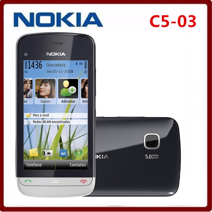 Refurbished  Cheapest Unlocked Original Nokia C5-03 Mobile Phone GPS WIFI Bluetooth 3G 5MP
