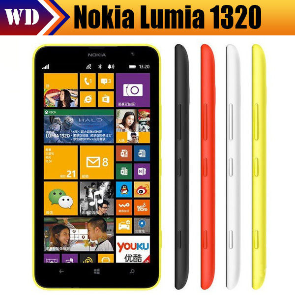 Refurbished smartphone Nokia Lumia 1320 Dual Core 1G RAM 8GB 5MP Camera 6.0 inches WIFI GPS 4G