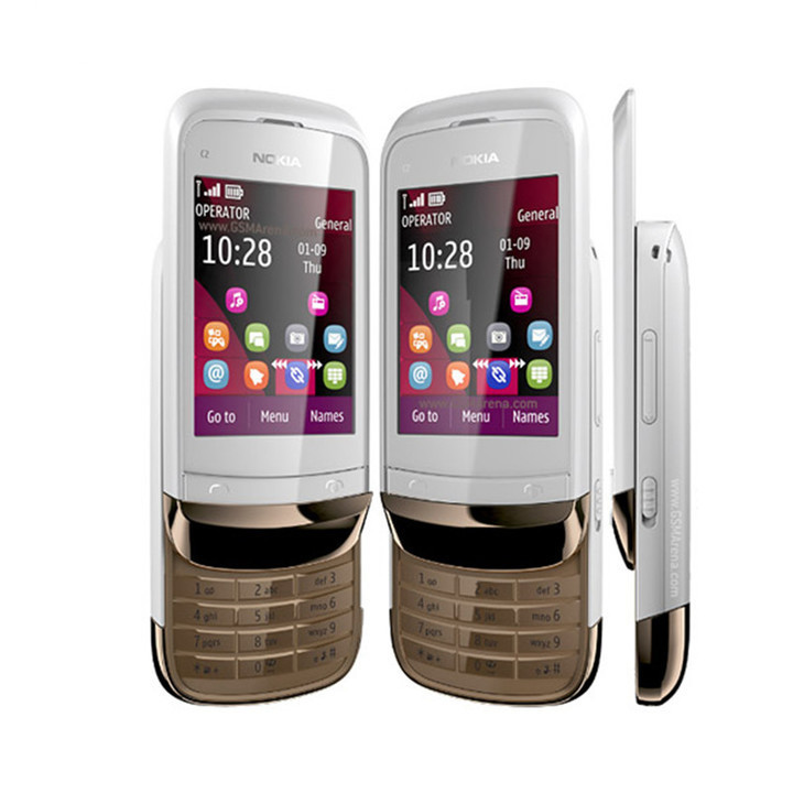Refurbished  phone Nokia C2-02 C202 Unlocked Mobile Phone Touch &amp; Type 2.0MP Camera 2.6&quot;