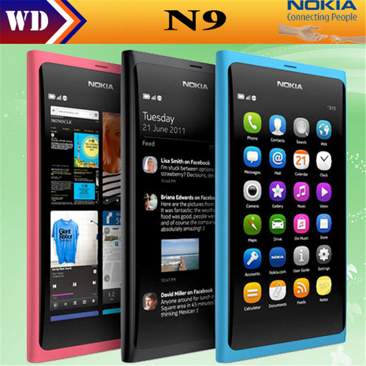 Refurbished Nokia N9 8MP Windows  OS 1GB RAM 16GB ROM Wi-Fi FM radio Touchscreen cell phone