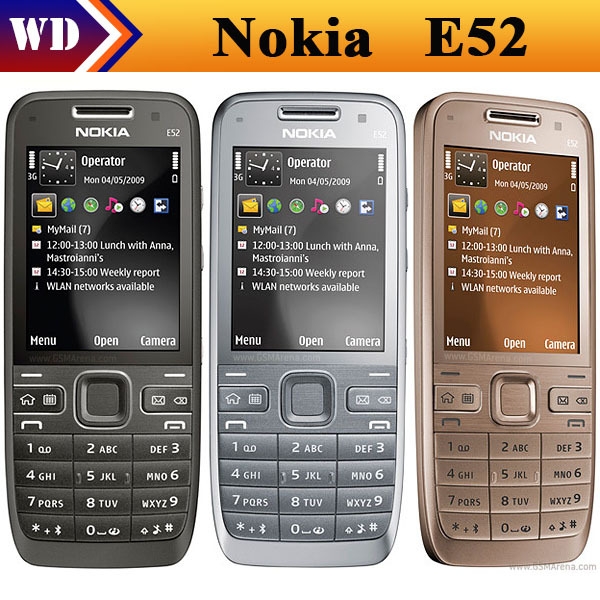 Refurbished phone Original Unlocked Nokia E52 GSM WCDMA cell phone Wifi Bluetooth GPS 3.2MP Camera
