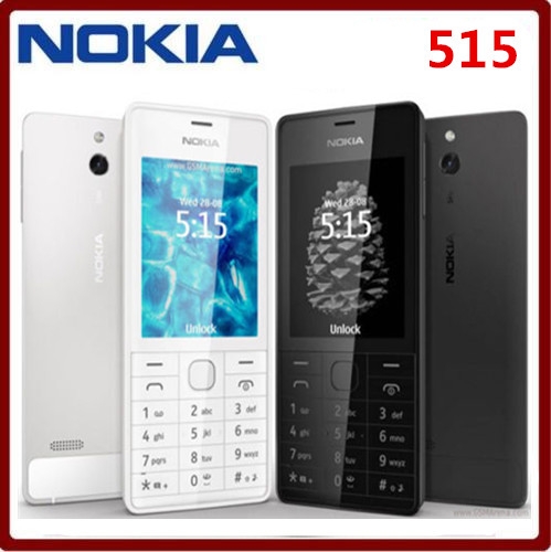 Refurbished Original Nokia 515 Unlocked 2.4&quot; 5MP Camera Single Core keyboard phone dual sim card