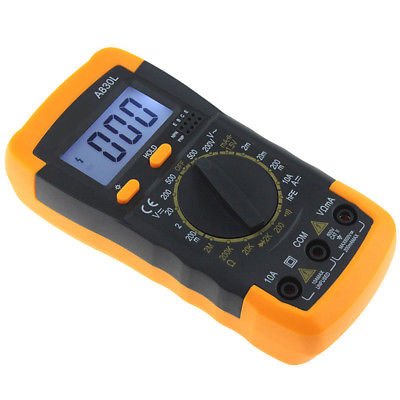 Backlight Black yellow A830L LCD Digital Multimeter DC AC Voltage Diode Freguency Multitester