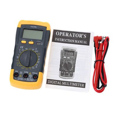 Backlight Black yellow A830L LCD Digital Multimeter DC AC Voltage Diode Freguency Multitester