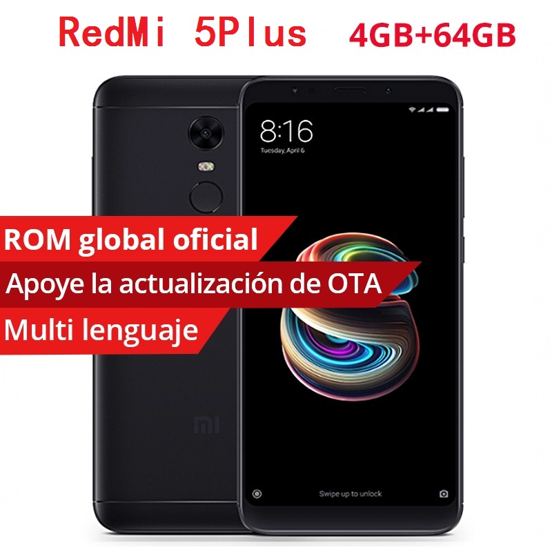 Xiaomi Redmi 5 Plus 5.99&quot; 18:9 Snapdragon 625 Octa Core MIUI9 4GB 64GB 4G LTE Touch ID Smartphone