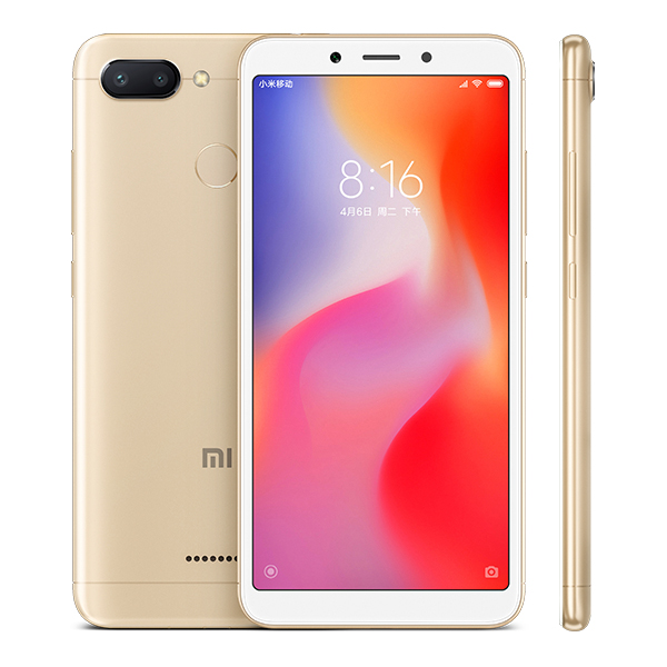 Refurbished Original Xiaomi Redmi 6 3GB 32GB Mobile Phone 5.45&quot; 18:9 Full Screen 12.0MP+5.0MP 3000mAh Cellphone