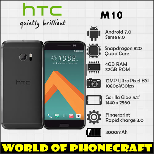 Refurbished HTC M10 Mobile phone RAM 4GB ROM 32GB 5.2 inch 12MP Camera 4G LTE Cellphone