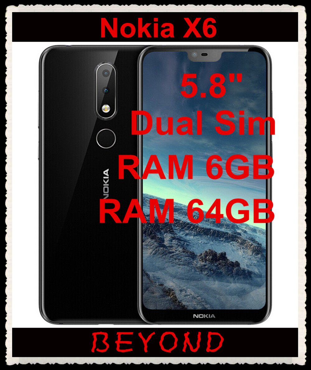 Refurbished Nokia X6/6.1plus 32g/64g Mobile Phone 5.8inch 3060mAh 16MP+16MP Camera  Smartphone