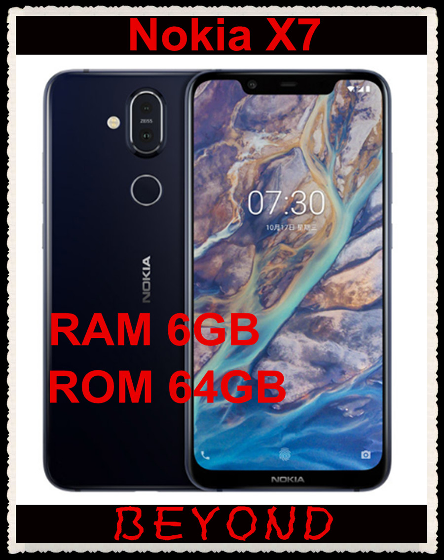 Refurbished NOKIA X7 6+64g Smartphone 6.18 inch android 8.1 3500mAh 13MP+20MP Camera Mobile phone