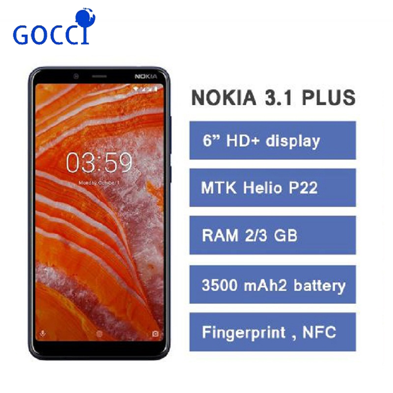 Refurbished NOKIA 3.1 Plus 6 inch IPS RAM 3GB ROM 32GB Dual SIM  3500mAh 4G Octa-core Mobile Phone