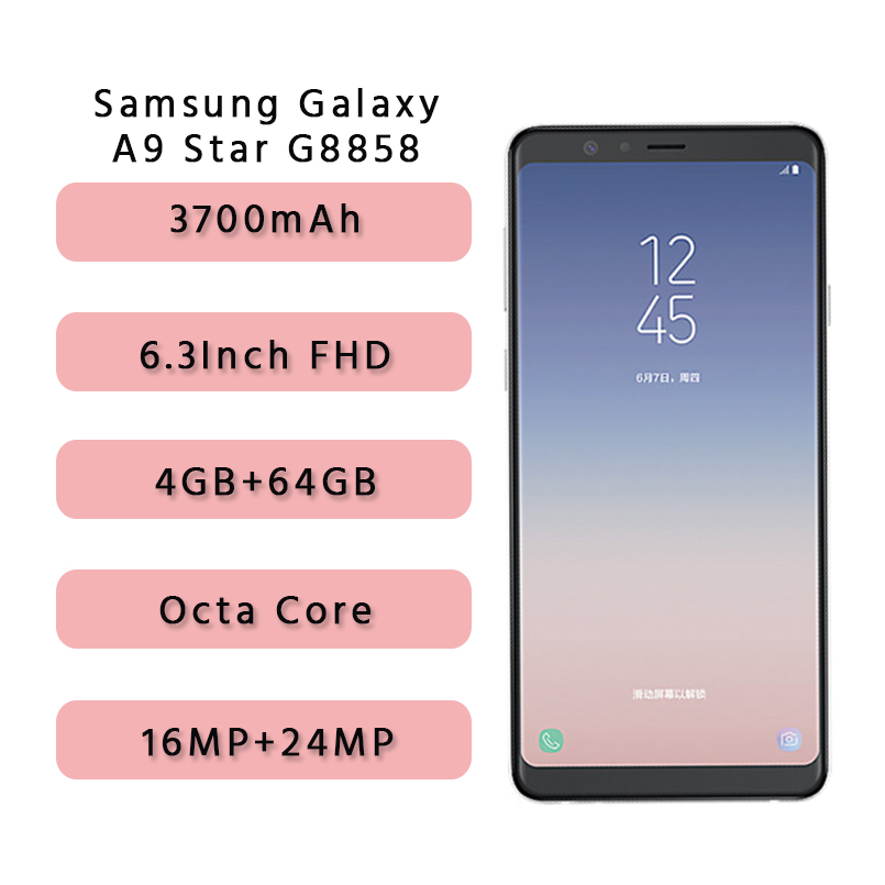Refurbished Samsung Galaxy A9 Star 6.3inch  3700mAh  4GB+64GB Dual SIM Android Mobile Phone