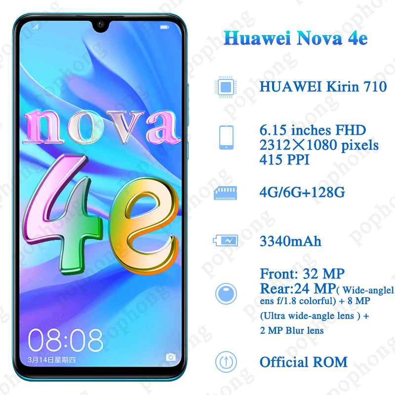 Refurbished Huawei P30 Lite Global Version 6GB/4GB+128GB Smartphone 32MP+24MP  Camera Android 9.0