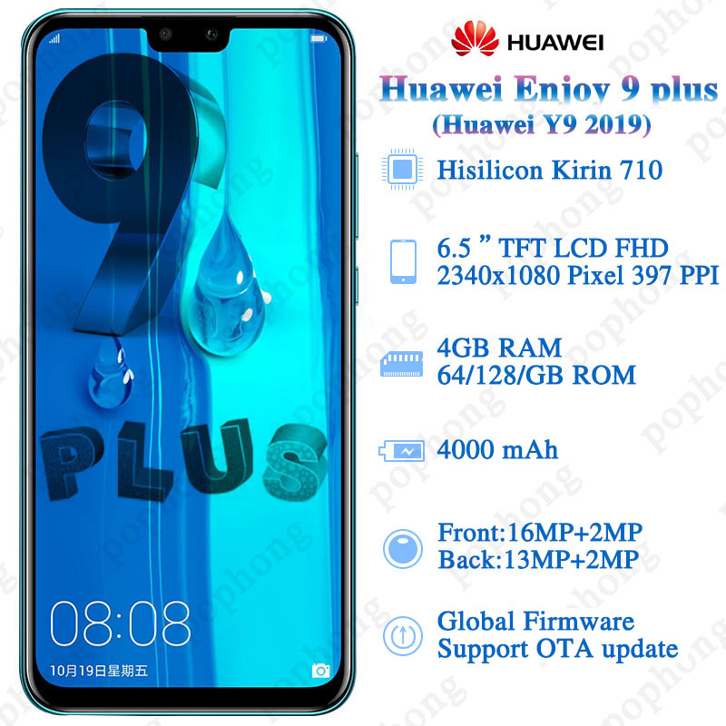 Refurbished Huawei Y9 (2019) , 6.5&quot;, 4+64GB, 4000mah 16MP+13MP 4G (Dual SIM) smartphone