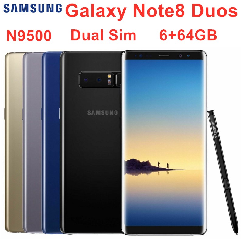 Refurbished Samsung Galaxy Note8 6.3&quot; Note 8 single Sim 6GB +64GB Android 9.0  Dual 12MP Cell Phone