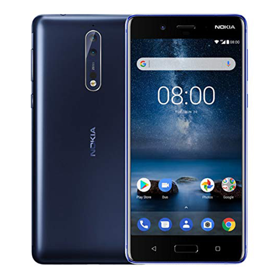 Refurbished Nokia 8  Mobile Phone 4GB RAM 64GB ROM 5.3&quot; Snapdragon 835 Dual 13MP Camera NFC 4G phone