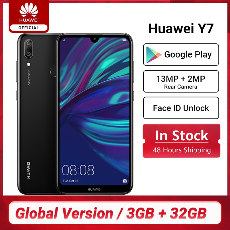 Refurbished Huawei Y7 Prime 2019 4G+64GB 6.26&quot; Huawei enjoy 9 Smartphone 4000mAh 13mp+8mp