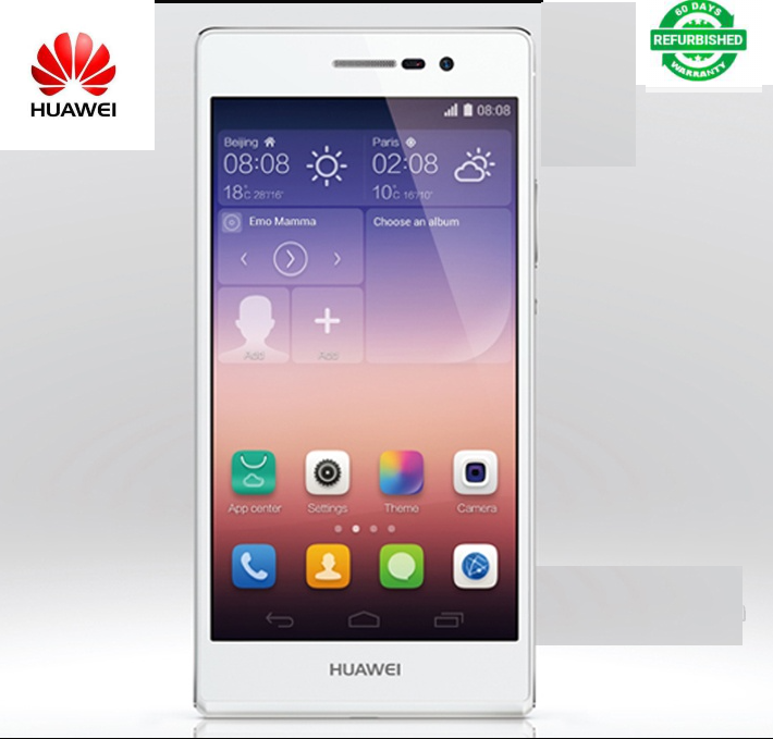 Refurbished phone Huawei P7  2+16GB -5 ''screen-13+8MP single sim smartphoneP7
