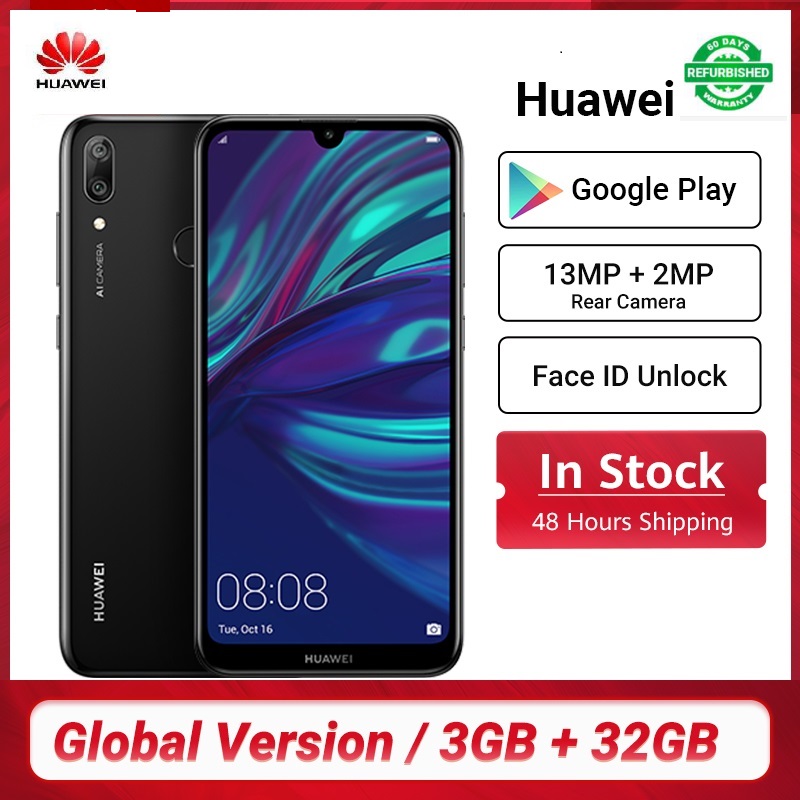 Refurbished Huawei Y7 Prime 2019 4G+64GB 6.26&quot; Huawei enjoy 9 Smartphone 4000mAh 13mp+8mp