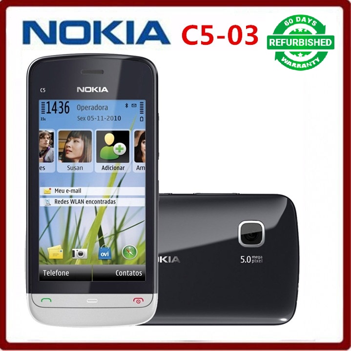 Refurbished  Cheapest Unlocked Original Nokia C5-03 Mobile Phone GPS WIFI Bluetooth 3G 5MP
