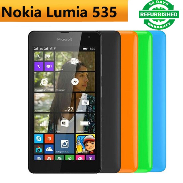 Refurbished Nokia Lumia 535 Windows Quad Core 5.0 Dual SIM Wifi 5MP camera smartphone