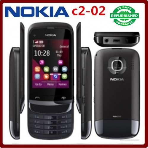 Refurbished  phone Nokia C2-02 C202 Unlocked Mobile Phone Touch &amp; Type 2.0MP Camera 2.6&quot;