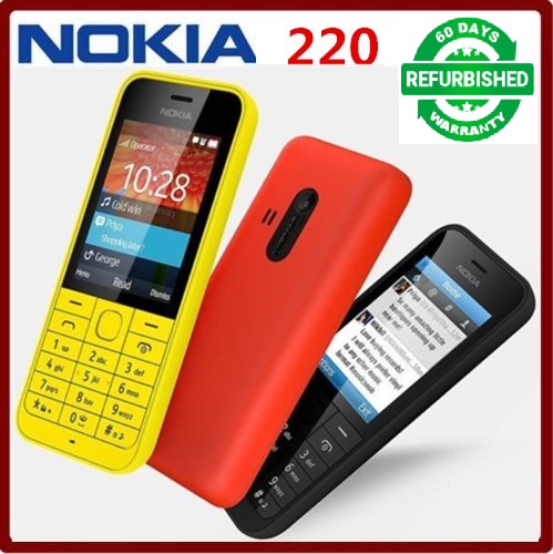 Refurbished Nokia 220 Dual sim Card 2G GSM 1100mAh Unlocked Cheap Celluar Phone