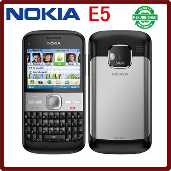 Refurbished phone Nokia E5-00 5MP Camera 3G network english languge cell phones