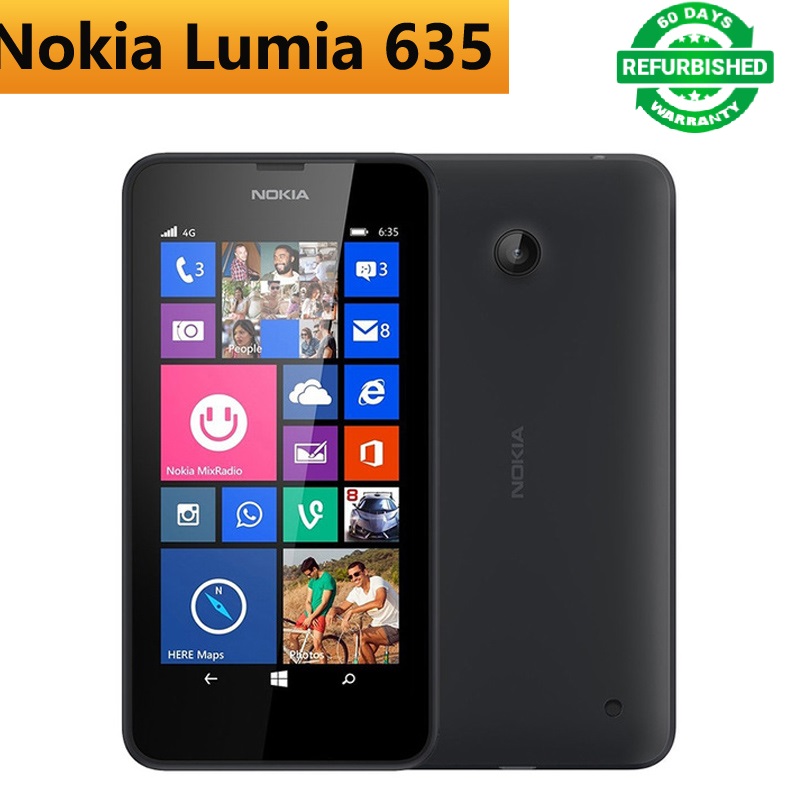 Refurbished Nokia Lumia 635 8GB Unlocked 4G LTE Wifi GPS Dual single SIM Windows Smartphone