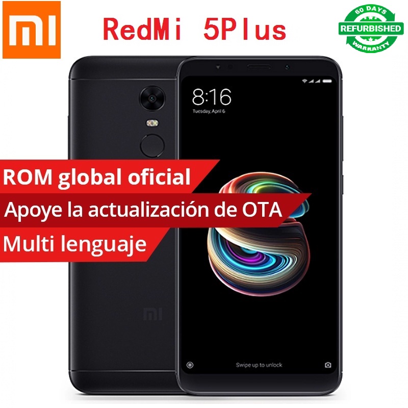 Xiaomi Redmi 5 Plus 5.99&quot; 18:9 Snapdragon 625 Octa Core MIUI9 4GB 64GB 4G LTE Touch ID Smartphone