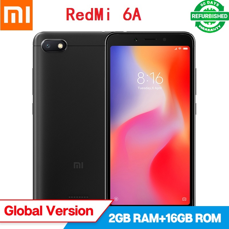 Refurbished XIAOMI Redmi 6A 2G+16G 5.45&apos;&apos; full screen 13mp +5mp  3000MAh Android 8.1 smartphone