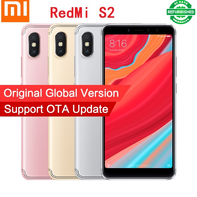 Refurbished Xiaomi Redmi S2 3GB 32GB/4GB 64GB Smartphone Android 8.1 5.99&quot; 12MP+5MP Dual Camera