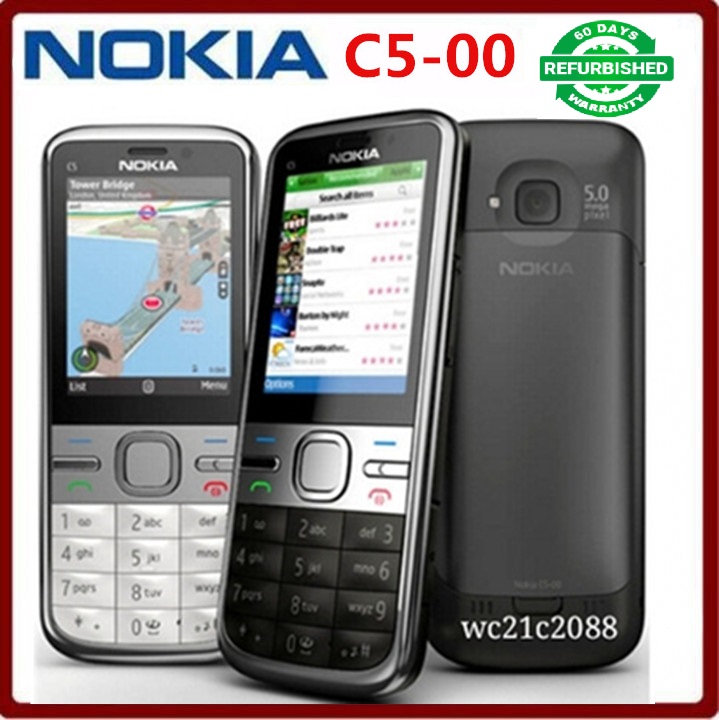 Refurbished phone Nokia C5 C5-00 Cell phones GSM 3G 3Mp Camera FM GPS Bluetooth