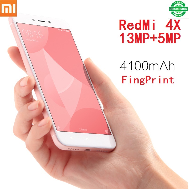 Refurbished phone Xiaomi Redmi 4X 5.5in 4100mAh 3g+32g 13MP+5MP  4G smartphone With FingerPrint