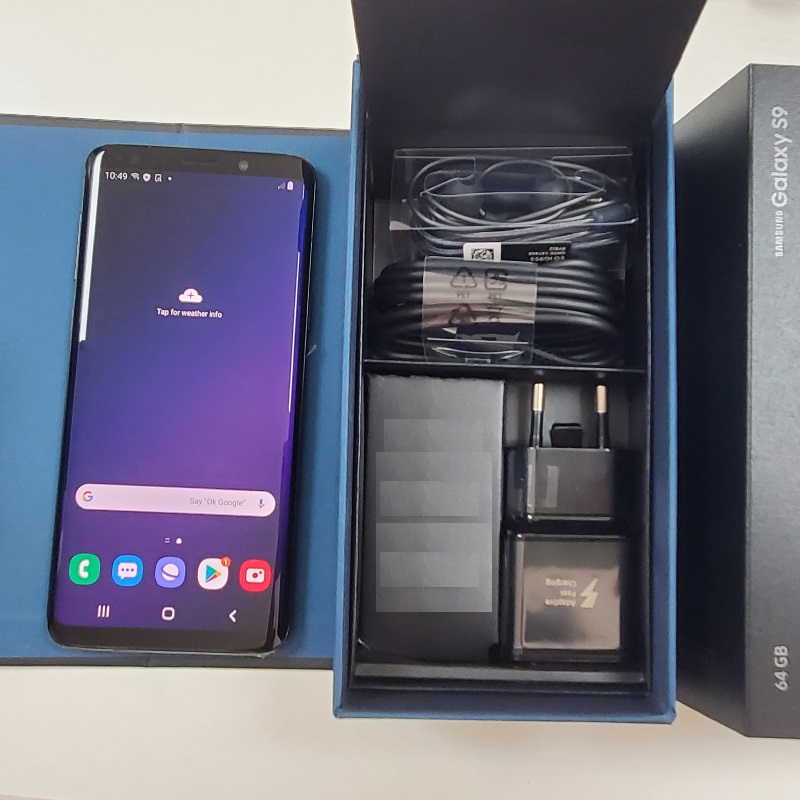 Refurbished Samsung Galaxy S9 64GB ROM+4GB RAM single sim 12+8MP smartphone screen with one line