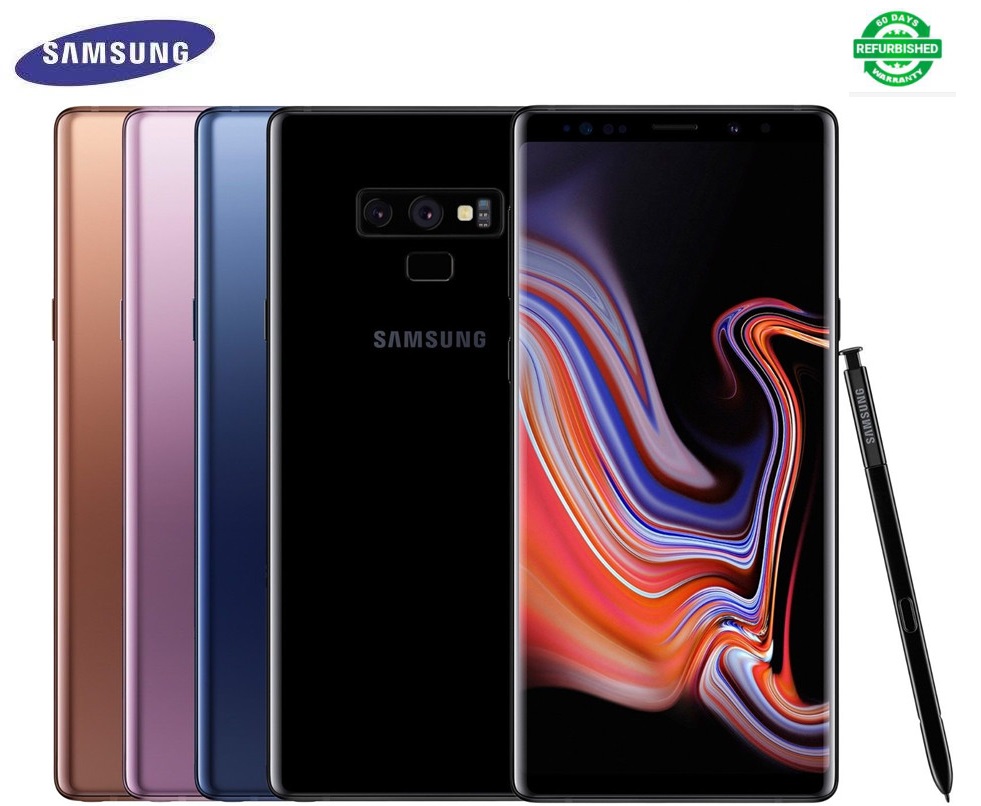 Refurbished Samsung Galaxy note 9 128GBROM+6GB RAM single sim 12+8MP smartphone screen with one line