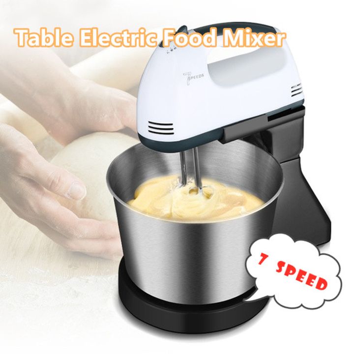 Electric Food Mixer Multifunctional Handheld Egg Beater Blender Baking  Whipping Cream Table Stand Cake Dough Mixer Household Machine With 7 Speed  Eu Plug