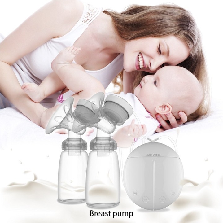 Electric Double Breast Pump Automatic Nipple Suction Feed Pump Baby Push-Button